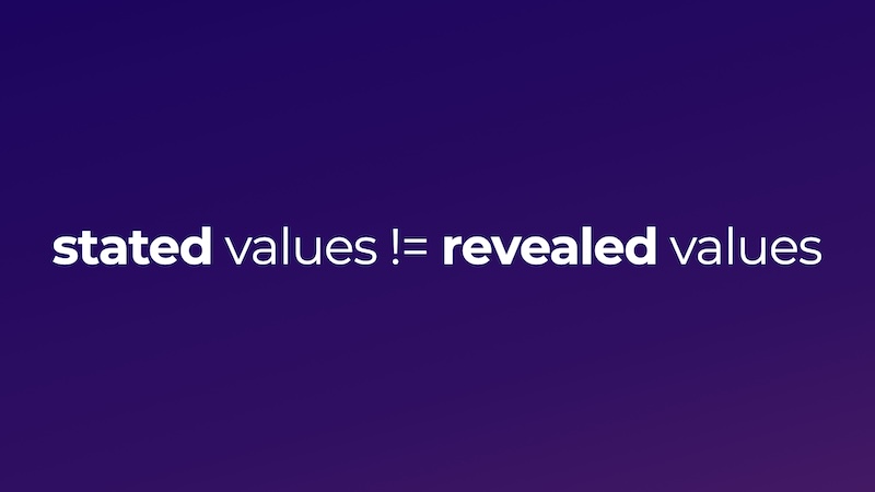 stated values are not equal to revealed values